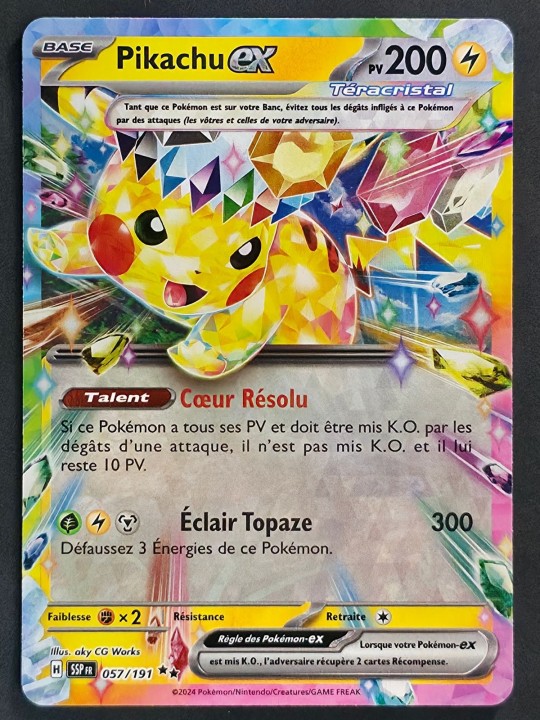Pikachu ex 057/191 - Écarlate et Violet - Étincelles Déferlantes